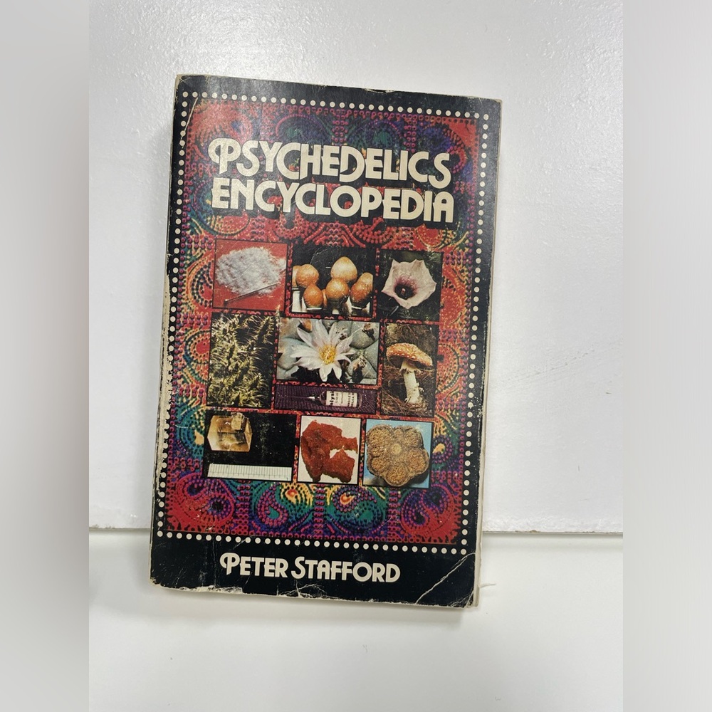 Dark Background Psychedelic Encyclopedia with Red Text